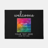 Bedrijf Logo Hier Typografie Script Welkom Mat (Voorkant)