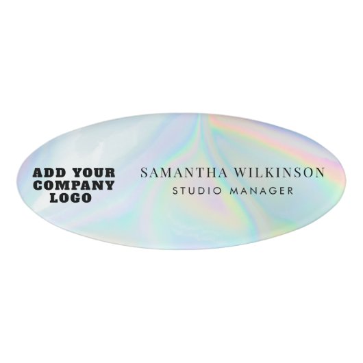 Bedrijf Logo Holographic Business Employee Naambadge (Voorkant)