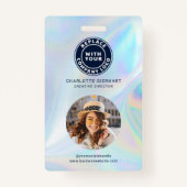 Bedrijf Logo Holographic Employee Photo ID Badge (Voorkant)