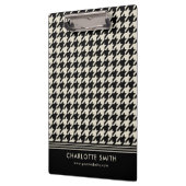 Bedrijf Logo Houndstooth Black Off-white Business Klembord (Links)