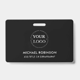 Bedrijf Logo ID Medewerker Minimalistisch Zwart Badge
