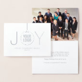 Bedrijf Logo JOY Kerstversiering Vakantiefoto Folie Kaarten (Display)