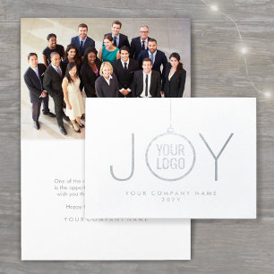 Bedrijf Logo JOY Kerstversiering Vakantiefoto Folie Kaarten