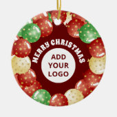  bedrijf Logo kerstballonnen rood Keramisch Ornament (Voorkant)
