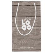 Bedrijf Logo Kleine Houten Print Papier Winkeltas Klein Cadeauzakje (Achterkant)