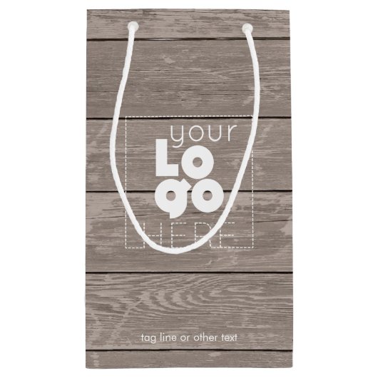 Bedrijf Logo Kleine Houten Print Papier Winkeltas Klein Cadeauzakje (Achterkant)