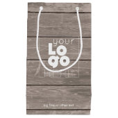 Bedrijf Logo Kleine Houten Print Papier Winkeltas Klein Cadeauzakje (Voorkant)