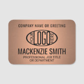 Bedrijf Logo Koperkleur Gedrukt Plastic Medewerker Naamplaatje (Voorkant)