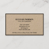 Bedrijf Logo l Modern Clean Rustiek Zwart Script Visitekaartje (Achterkant)