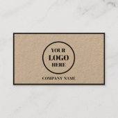 Bedrijf Logo l Modern Clean Rustiek Zwart Script Visitekaartje (Voorkant)