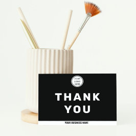 Bedrijf Logo Marketing Small Business Zwart Wit Bedankkaart
