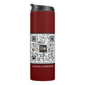Bedrijf Logo Maroon Minimalistische QR-code Thermosbeker (Geroteerd rechts)