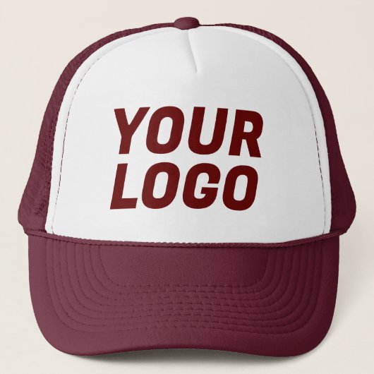 Bedrijf Logo  Maroon Trucker Pet (Voorkant)
