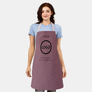 Bedrijf Logo Mauve Taupe Personeelsnaam Apr Schort