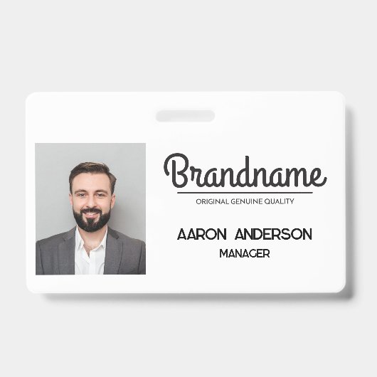Bedrijf Logo Medewerker Foto ID Badge (Voorzijde)
