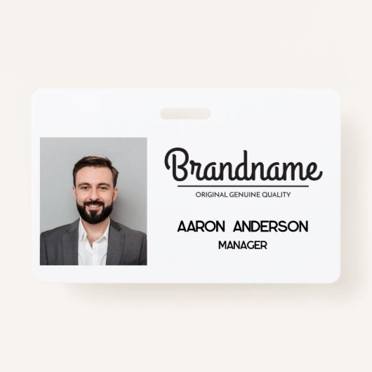 Bedrijf Logo Medewerker Foto ID Badge (Voorkant)