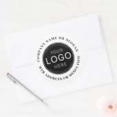 Bedrijf Logo Merk Foto Gepersonaliseerd Ronde Sticker (Envelop)