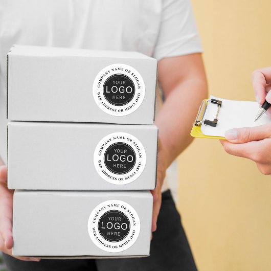 Bedrijf Logo Merk Foto Gepersonaliseerd Ronde Sticker