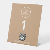Bedrijf Logo met QR-code Reclamebord Met Voetstuk (Voorkant)