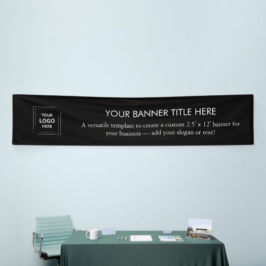 Bedrijf Logo | Modern Black 12' Business Banner (Beurs)