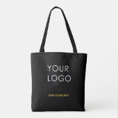 bedrijf Logo Modern Black Tote Bag (Achterkant)
