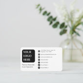 Bedrijf Logo Modern met Social Media Zwart Wit Visitekaartje (Staand voorkant)