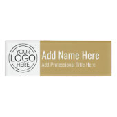 Bedrijf Logo - naam, beroepstitel, goud Naambadge (Voorkant)