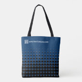 Bedrijf Logo Naam QR-code Blauw Zwart Wit Stippen Tote Bag (Achterkant)