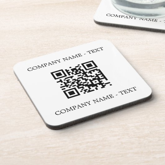 Bedrijf logo naam QR code merkkleur Bier Onderzetter (Linkerzijde)