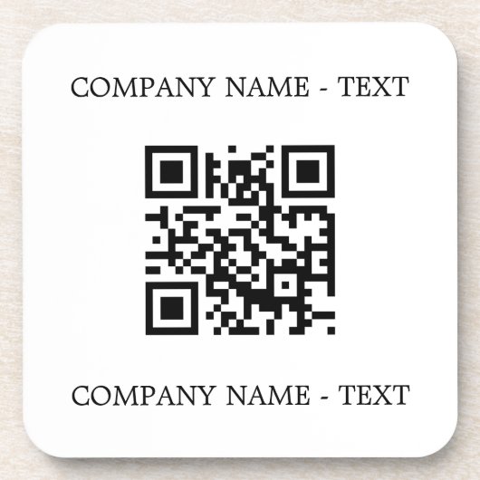 Bedrijf logo naam QR code merkkleur Bier Onderzetter (Voorkant)
