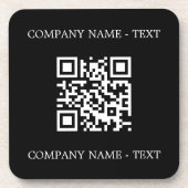 Bedrijf logo naam QR code zwart wit Bier Onderzetter (Voorkant)
