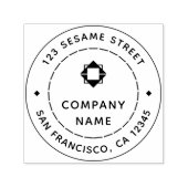 Bedrijf Logo Naam Retouradres Modern Elegant Zelfinktende Stempel (Design)