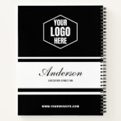 Bedrijf Logo Naam Script Titel Zwart & Wit Gift Notitieboek (Achterkant)