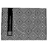 Bedrijf Logo Naam Sociaal Zwart & Wit Patroon Groot Cadeauzakje (Achterkant)