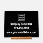 Bedrijf Logo Naam Telefoon Website op Zwart Acryl Bord (Voorkant)