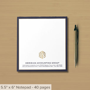 Bedrijf Logo Navy Blue Border Notitieblok