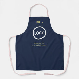 Bedrijf Logo Navy Medewerker Naam Schort