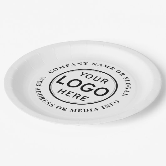Bedrijf Logo of merk Modern Eenvoudig Papieren Bordje (Gekanteld)