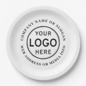 Bedrijf Logo of merk Modern Eenvoudig Papieren Bordje (Voorkant)