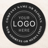 Bedrijf Logo of merk Modern Professioneel Ronde Kartonnen Onderzetter (Voorkant)