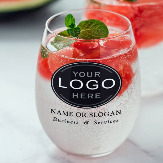 Bedrijf Logo of merk Modern Professioneel Wijnglas Zonder Voet