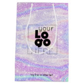 Bedrijf Logo Ombre iriserende glitter papier/klein Medium Cadeauzakje (Achterkant)