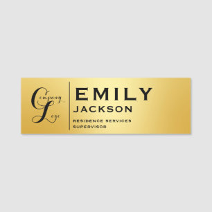 Bedrijf logo personeel naam tag gold modern