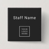Bedrijf Logo Personeelsnaam Bedrijf Vierkante Button 5,1 Cm (Voorkant)