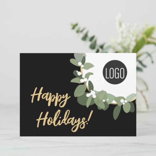 Bedrijf logo Prettige feestdagen Feestdagenkaart (Staand voorkant)