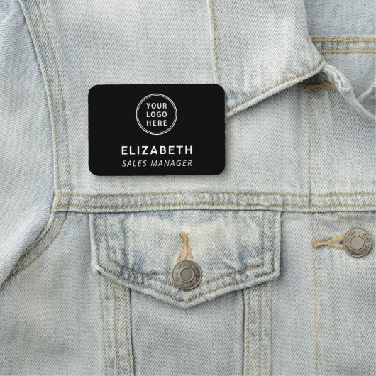 Bedrijf Logo Professional Black Naamplaatje (In situ)