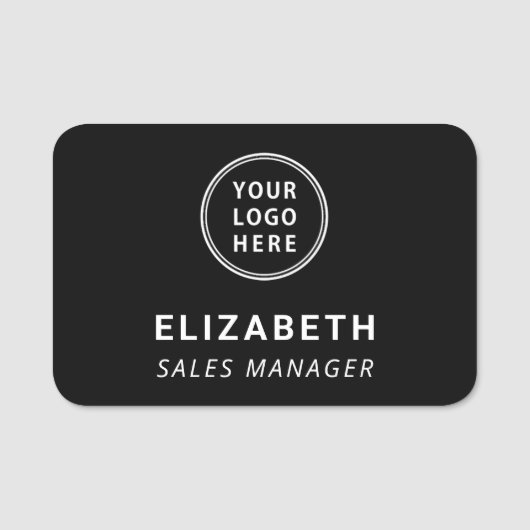 Bedrijf Logo Professional Black Naamplaatje (Voorkant)