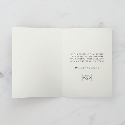 Bedrijf Logo Professional Elegant Custom Christmas Feestdagen Kaart (Binnen)