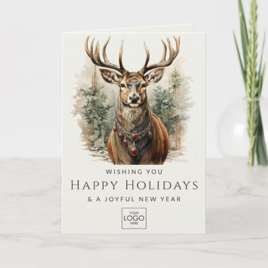 Bedrijf Logo Professional Elegant Custom Christmas Feestdagen Kaart (Voorkant)