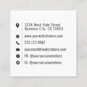 Bedrijf Logo Professional Minimalist Vierkante Visitekaartje (Achterkant)